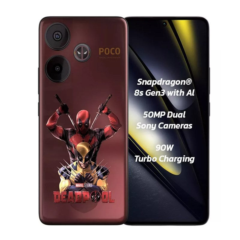 POCO F6 5G Phone, 256 GB, 12 GB RAM, Dual SIM, Deadpool Edition POCO F6 5G Phone, 256 GB, 12 GB RAM, Dual SIM, Deadpool Edition